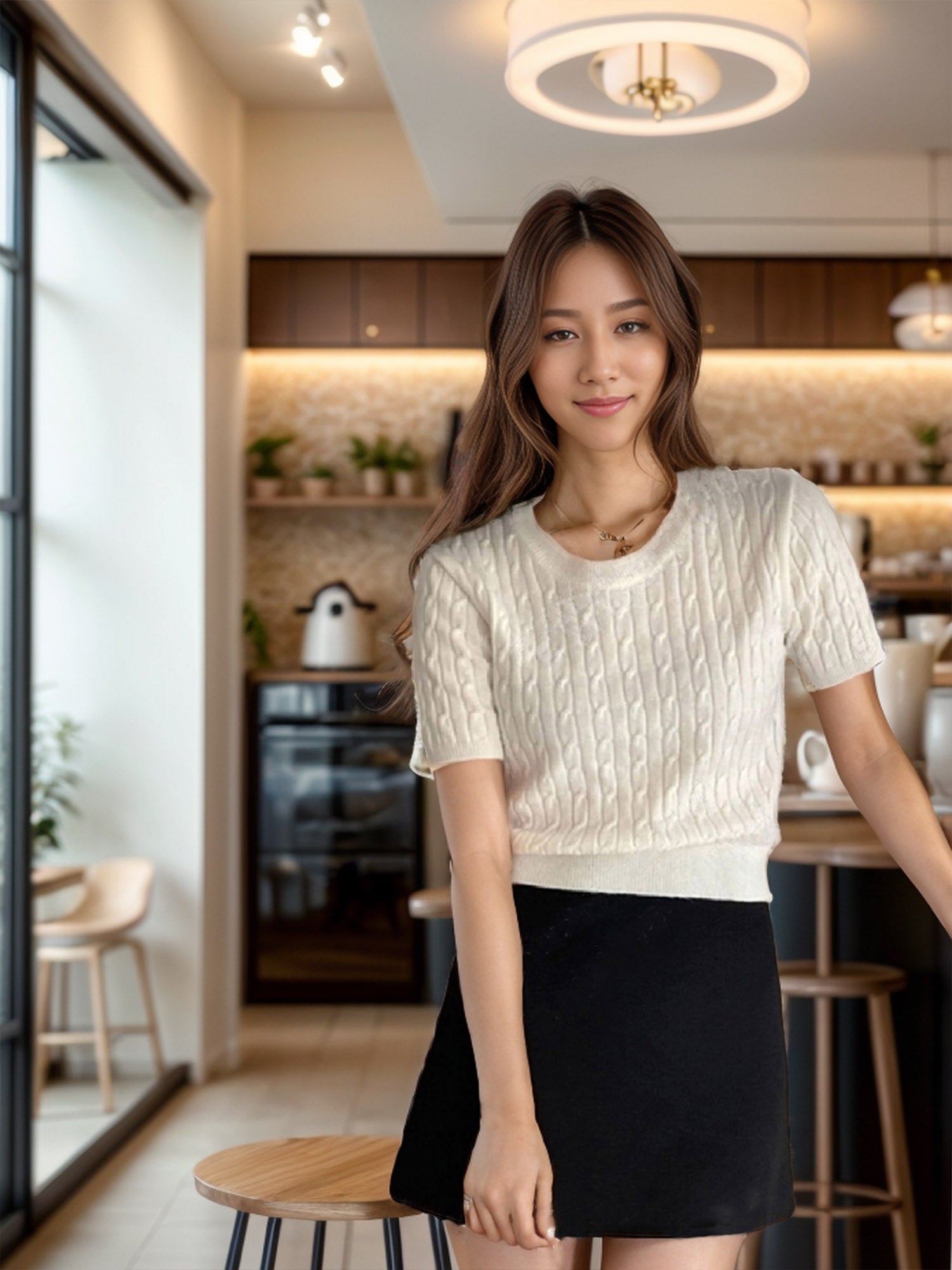 Soft and Stylish: Round Neck Cashmere Knit (Made in Korea)