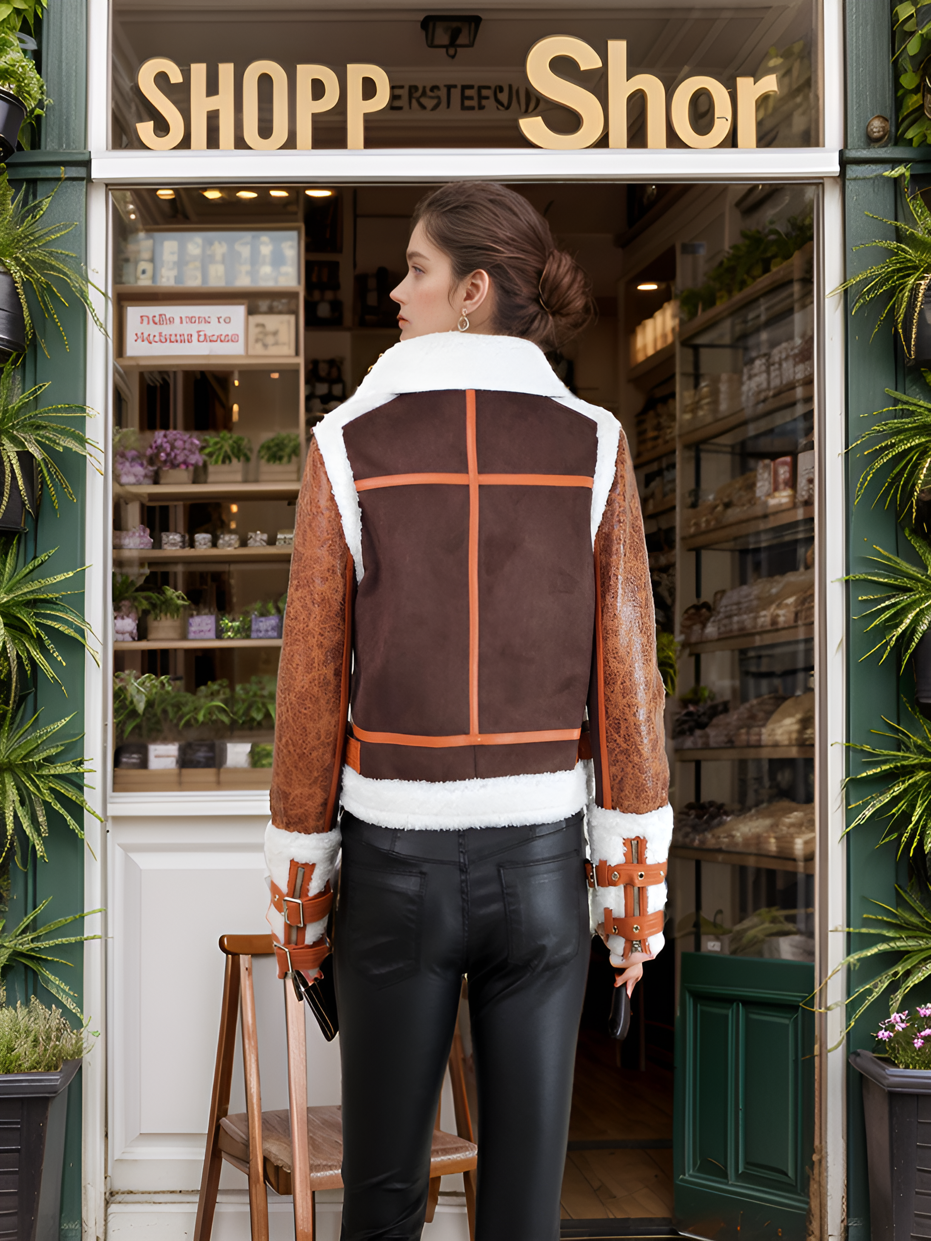 Winter Chic: Designer Slim Fit Jacket with Patchwork Synthetic Leather & Colour Block Lining