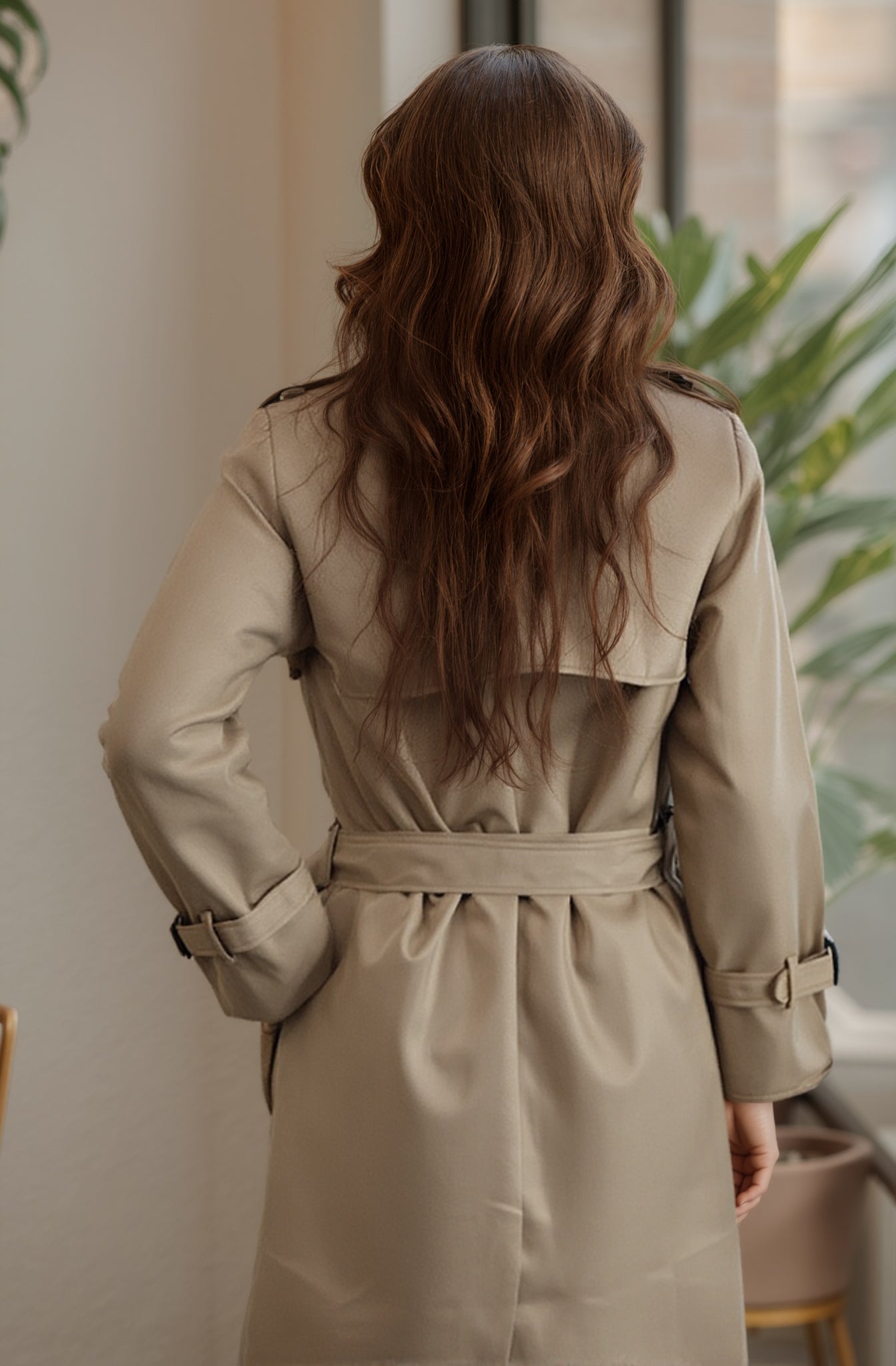 Classic Elegance: Midi Belted Trench Coat
