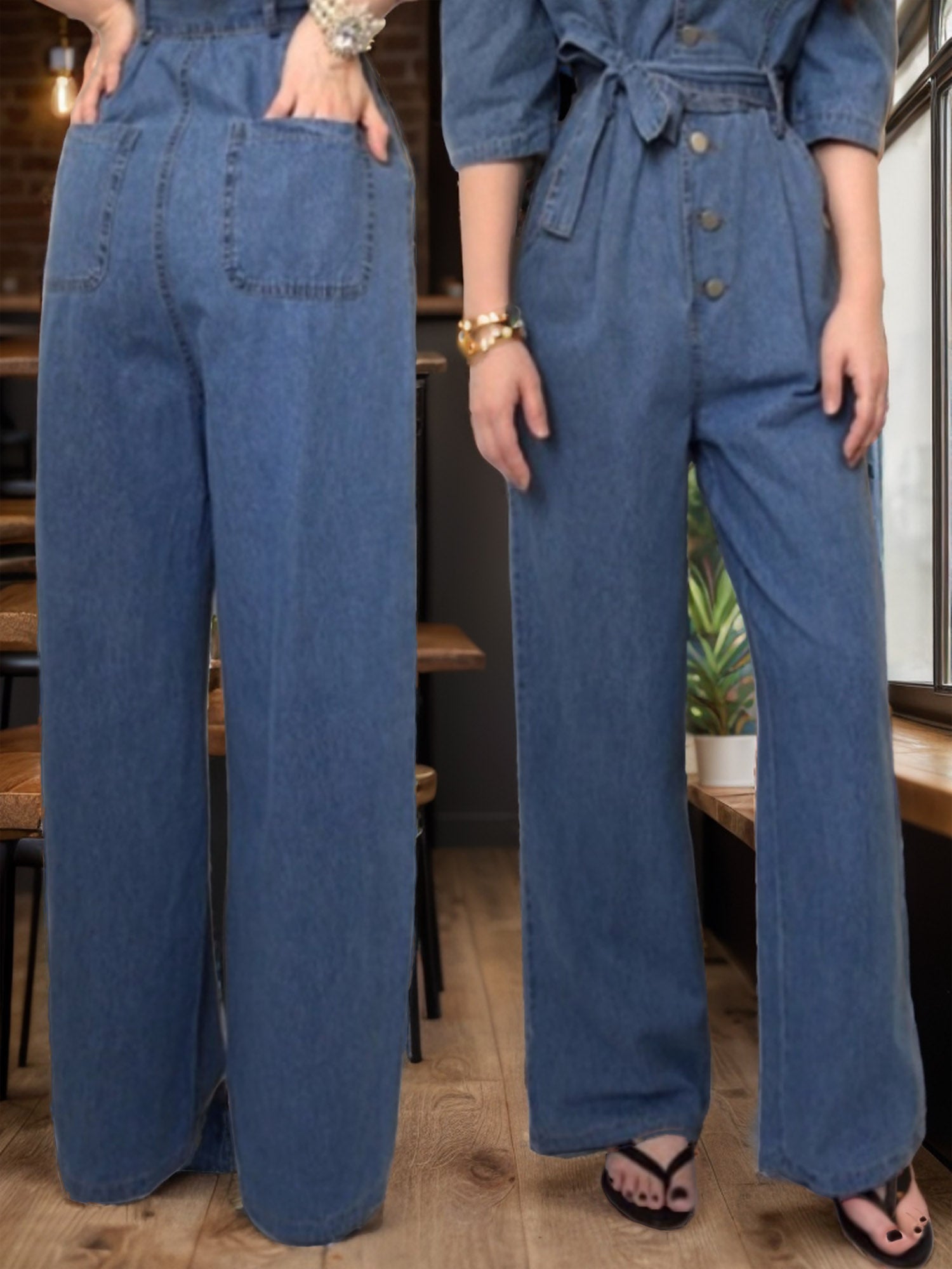 Effortless Elegance: The Korean Chic Denim Jumpsuit