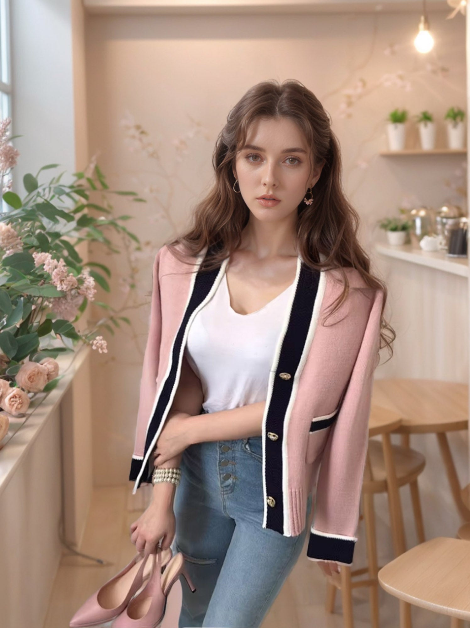 Blush Charm Striped Knit Cardigan