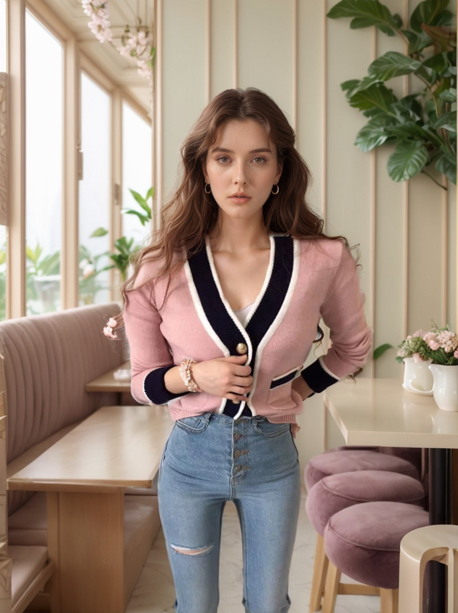 Blush Charm Striped Knit Cardigan