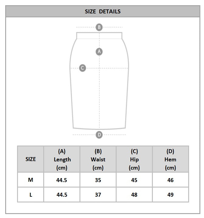 Classic Elegance: Slim-Fit Mini Skirt with Gold Details