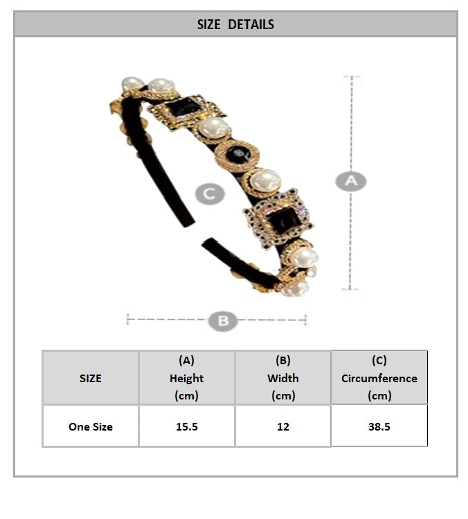 Baroque Beauty: Vintage Gold Metal Hairband with Rhinestones