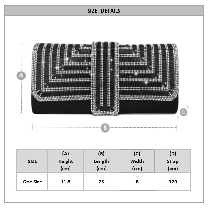 Chic Shine: Rhinestone-Decorated Clutch with Chain Strap